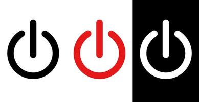 Set of power button on white background. vector