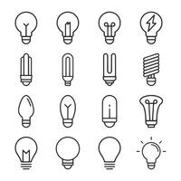 A set of light bulbs with different shapes and sizes vector