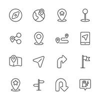 A set of icons for navigation and directions vector