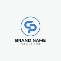 Initial Letter CP logo design. Letter CP icon. Usable for busines logos, Isolated on white background vector