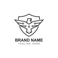 Modern logo combination of shield and eagle. Perfect for cyber security vector