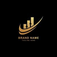 Financial Charts Logo Template. Business Graph and Data Analysis Branding. vector