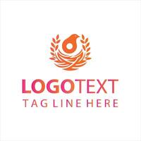 Feather Nest Logo Design vector