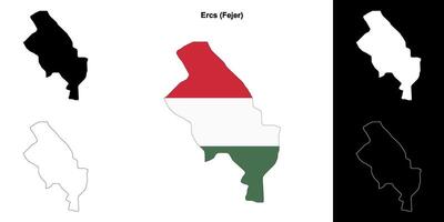 Ercs district outline map set vector