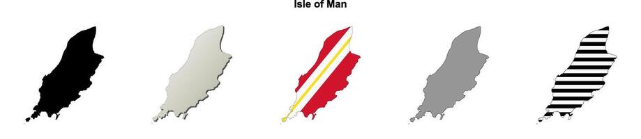 Isle of Man outline map set vector