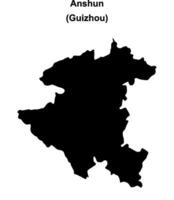 Anshun blank outline map vector