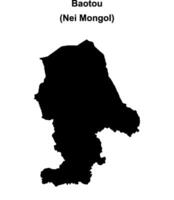 Baotou blank outline map vector