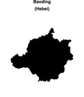Baoding blank outline map vector