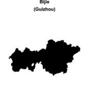 Bijie blank outline map vector