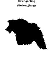 Daxinganling blank outline map vector