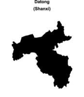 Datong blank outline map vector