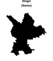 Dingxi blank outline map vector