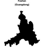 Foshan blank outline map vector