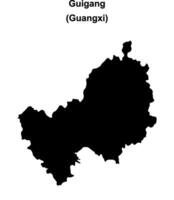 Guigang blank outline map vector
