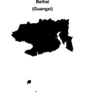 Beihai blank outline map vector