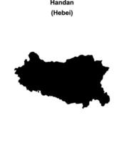 Handan blank outline map vector