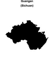 Guangan blank outline map vector
