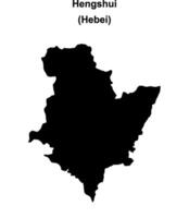 Hengshui blank outline map vector