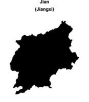 Jian blank outline map vector