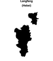 Langfang blank outline map vector