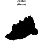 Jiaozuo blank outline map vector
