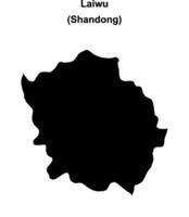 Laiwu blank outline map vector