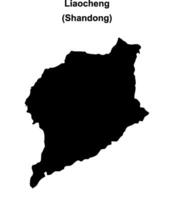 Liaocheng blank outline map vector