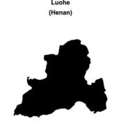 Luohe blank outline map vector