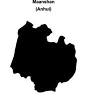 Maanshan blank outline map vector