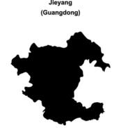 Jieyang blank outline map vector