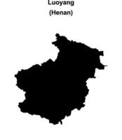 Luoyang blank outline map vector