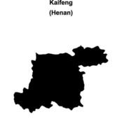 Kaifeng blank outline map vector