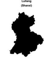 Luliang blank outline map vector