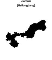 Jiamusi blank outline map vector