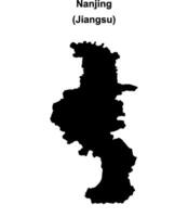 Nanjing blank outline map vector