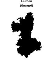 Liuzhou blank outline map vector