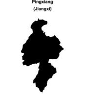Pingxiang blank outline map vector