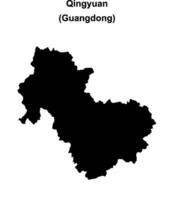 Qingyuan blank outline map vector