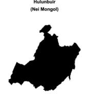 Hulunbuir blank outline map vector
