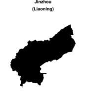 Jinzhou blank outline map vector