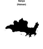 Sanya blank outline map vector