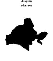 Jiuquan blank outline map vector