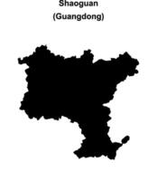 Shaoguan blank outline map vector