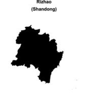 Rizhao blank outline map vector