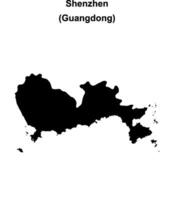 Shenzhen blank outline map vector