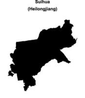 Suihua blank outline map vector