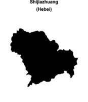 Shijiazhuang blank outline map vector