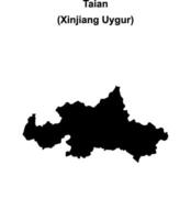 Taian blank outline map vector
