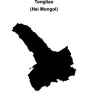 Tongliao blank outline map vector