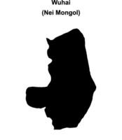 Wuhai blank outline map vector